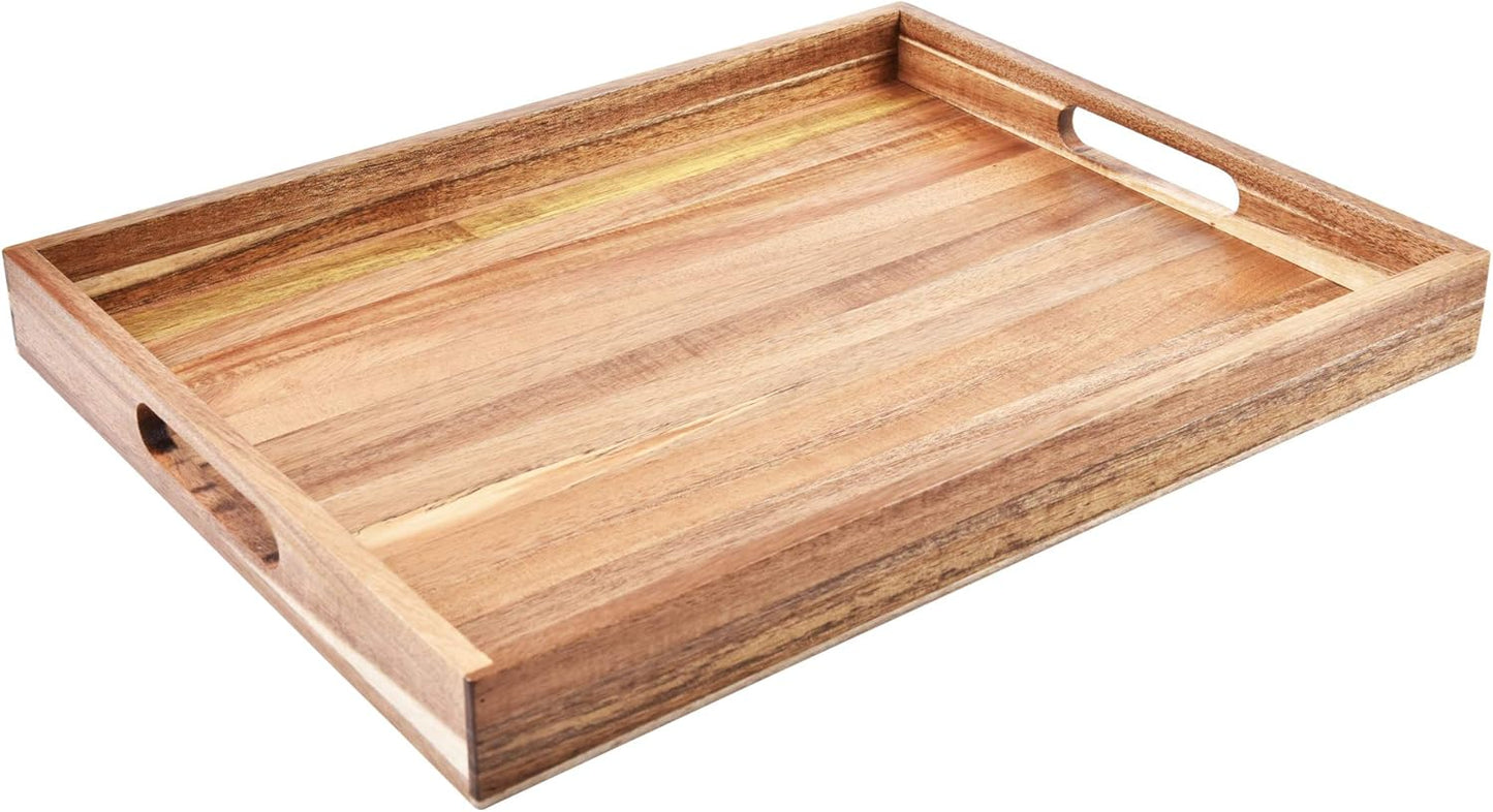 Acacia Wood Serving Tray (17) - Versatile & Stylish Essential!