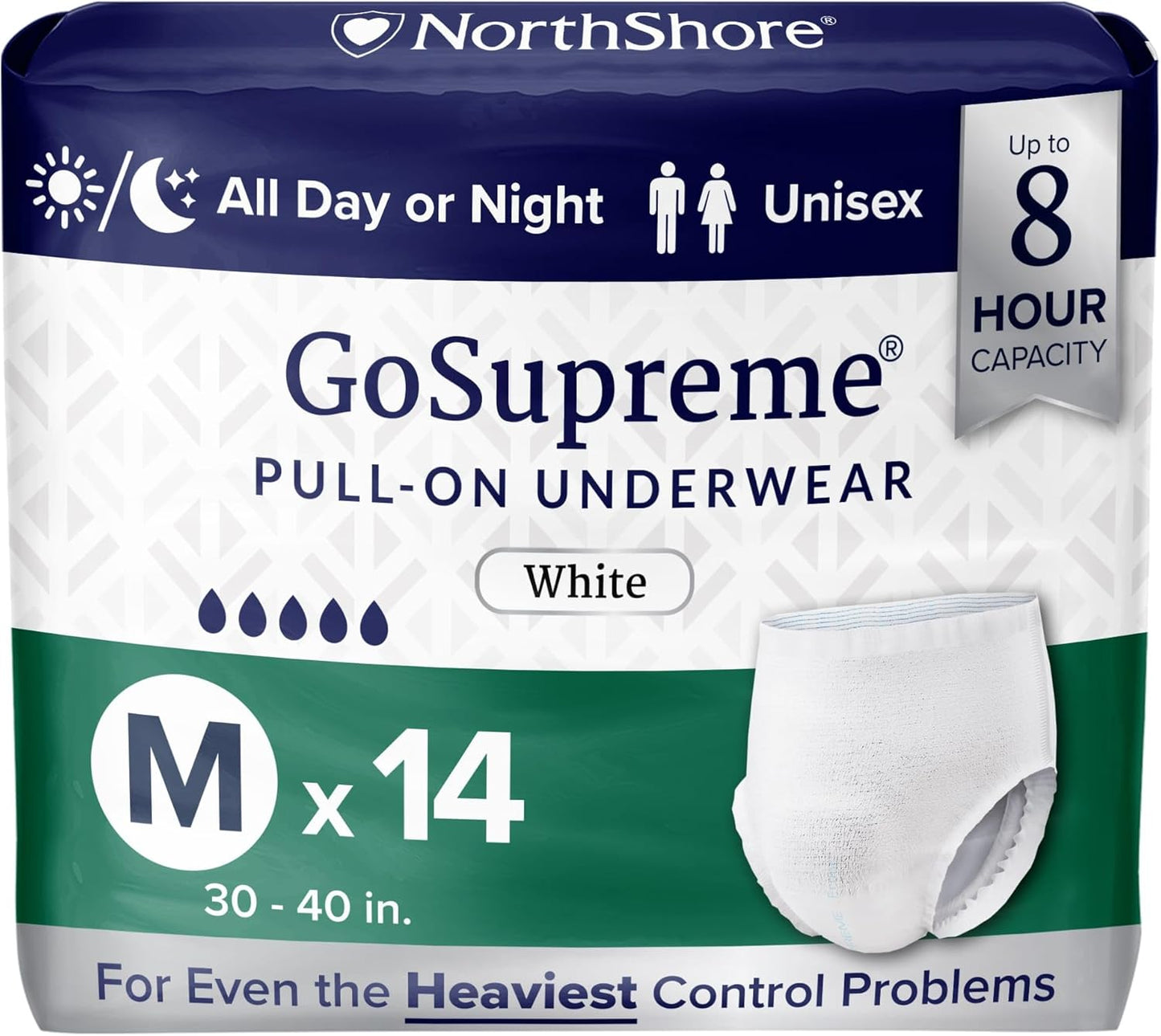 NorthShore GoSupreme 8-Hour Overnight Pullup, Medium 14 Ct