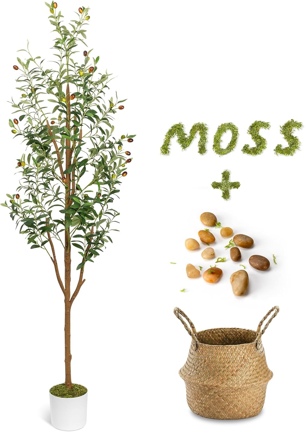 6FT Artificial Olive Tree - Lifelike Indoor Faux Olive Plant