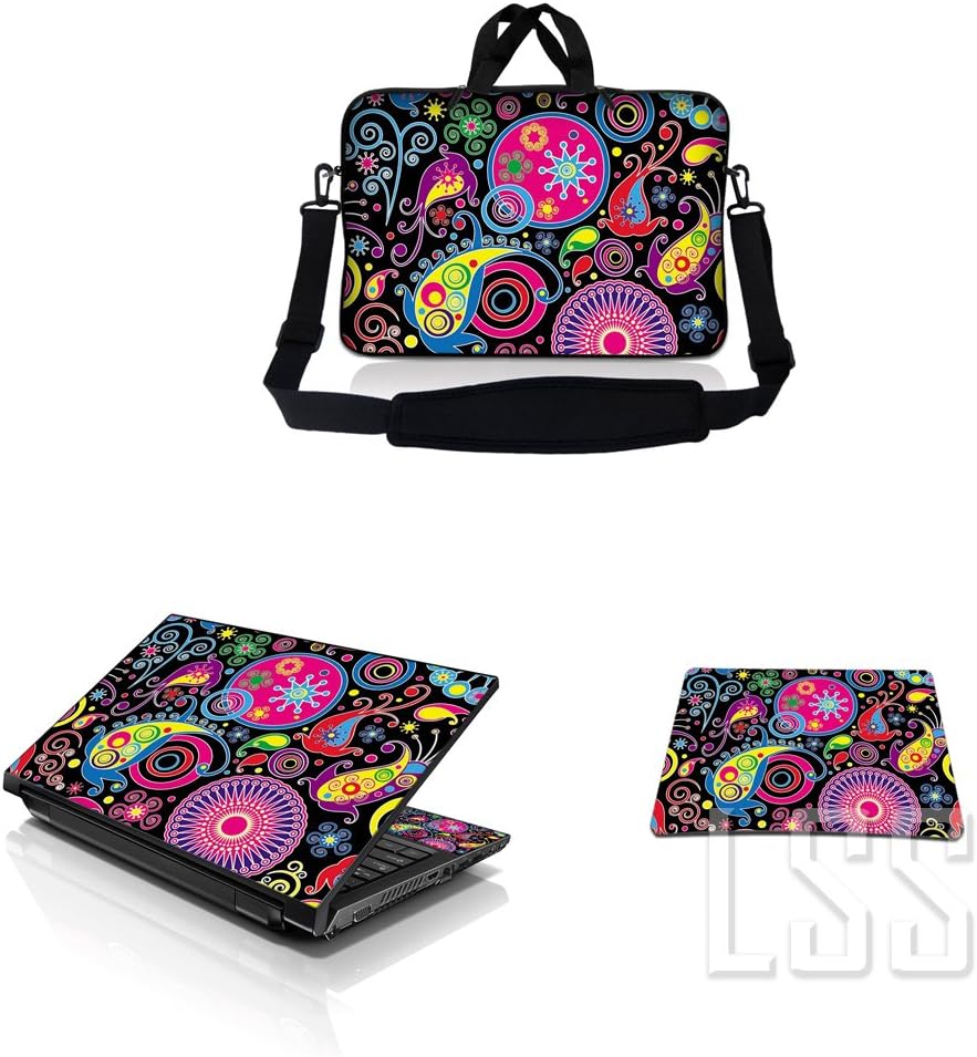 LSS 17-17.3in Laptop Sleeve Bag with Mouse Pad & Skin Combo