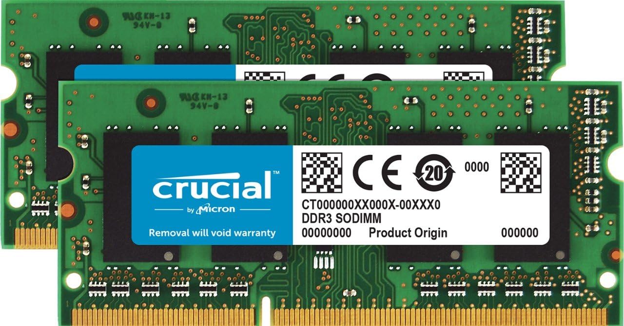 Crucial 8GB Kit DDR3 PC3-14900 SODIMM Memory for Laptops