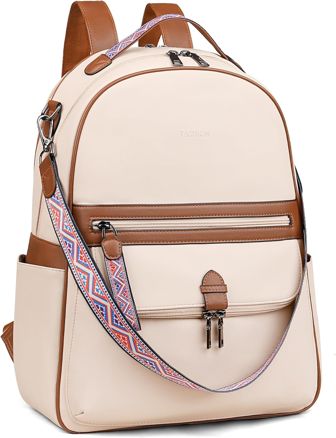 15.6 inch Leather Laptop Backpack Purse for Women by FADEON