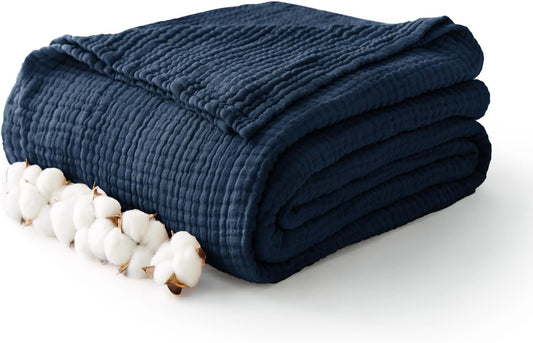 100% Cotton Muslin Blanket Twin for All Season Comfort
