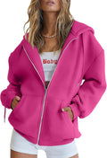 Trendy Queen Womens Zip Up Hoodies Oversized Sweatshirts (Style 36VS)