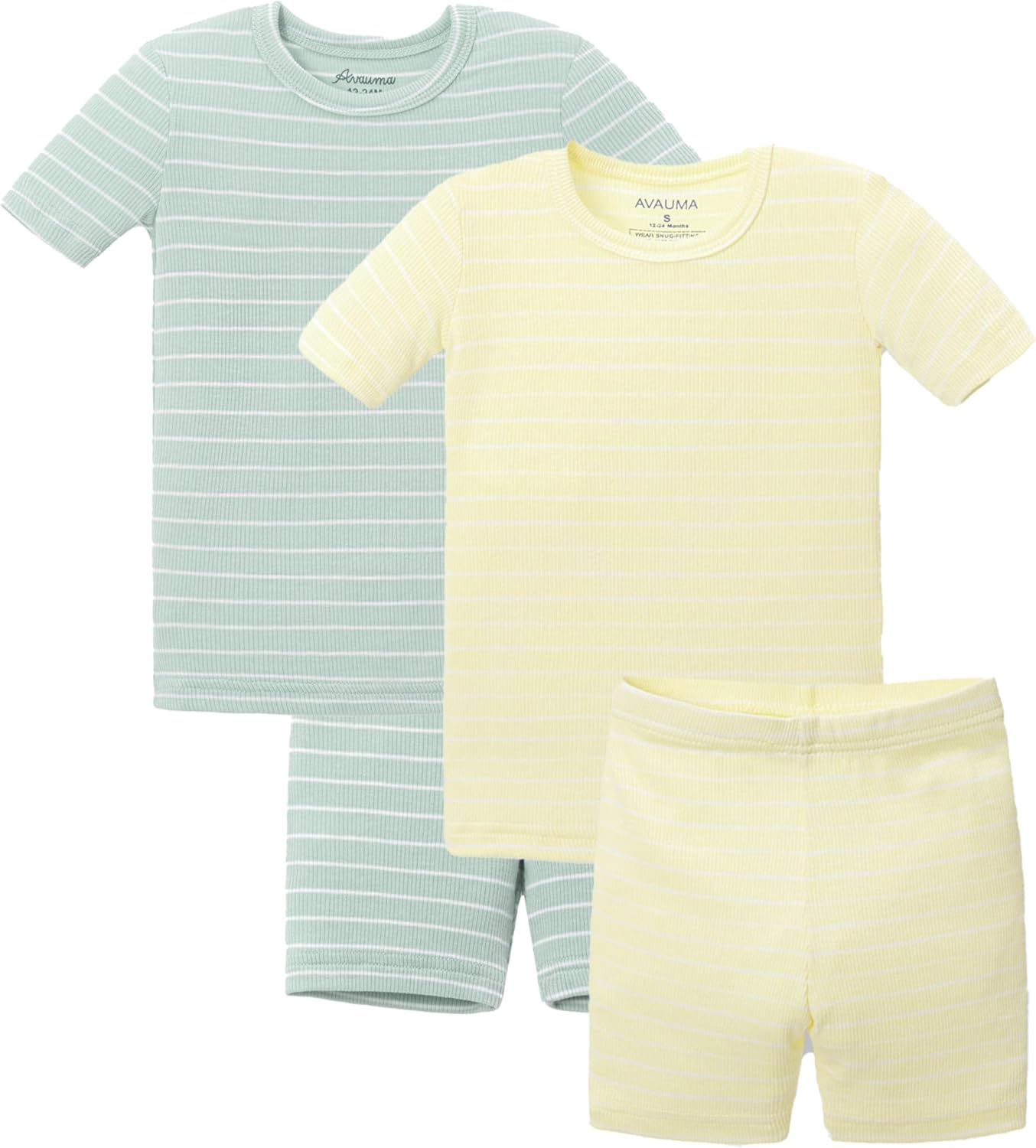 AVAUMA Stripe Pattern Baby Pajama Set for Daily Comfort