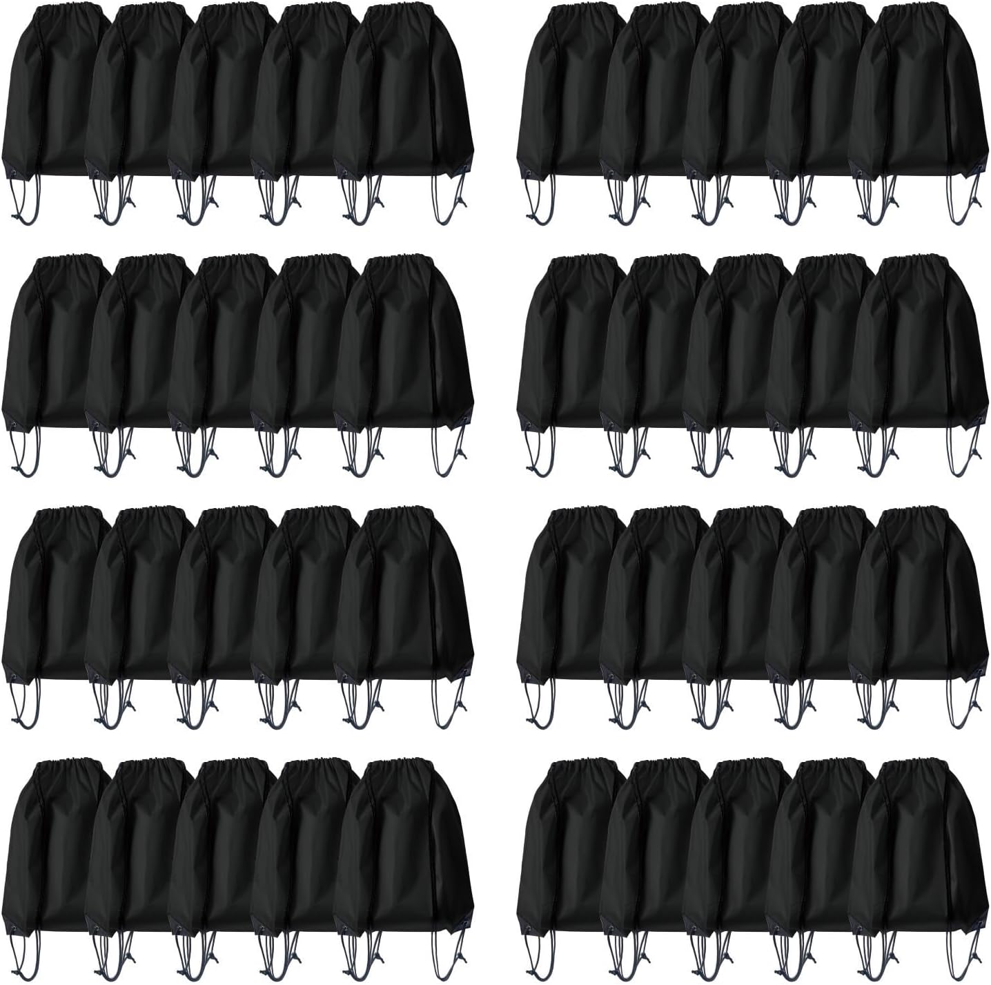 40Pcs DIY Gym Cinch Bags - Black