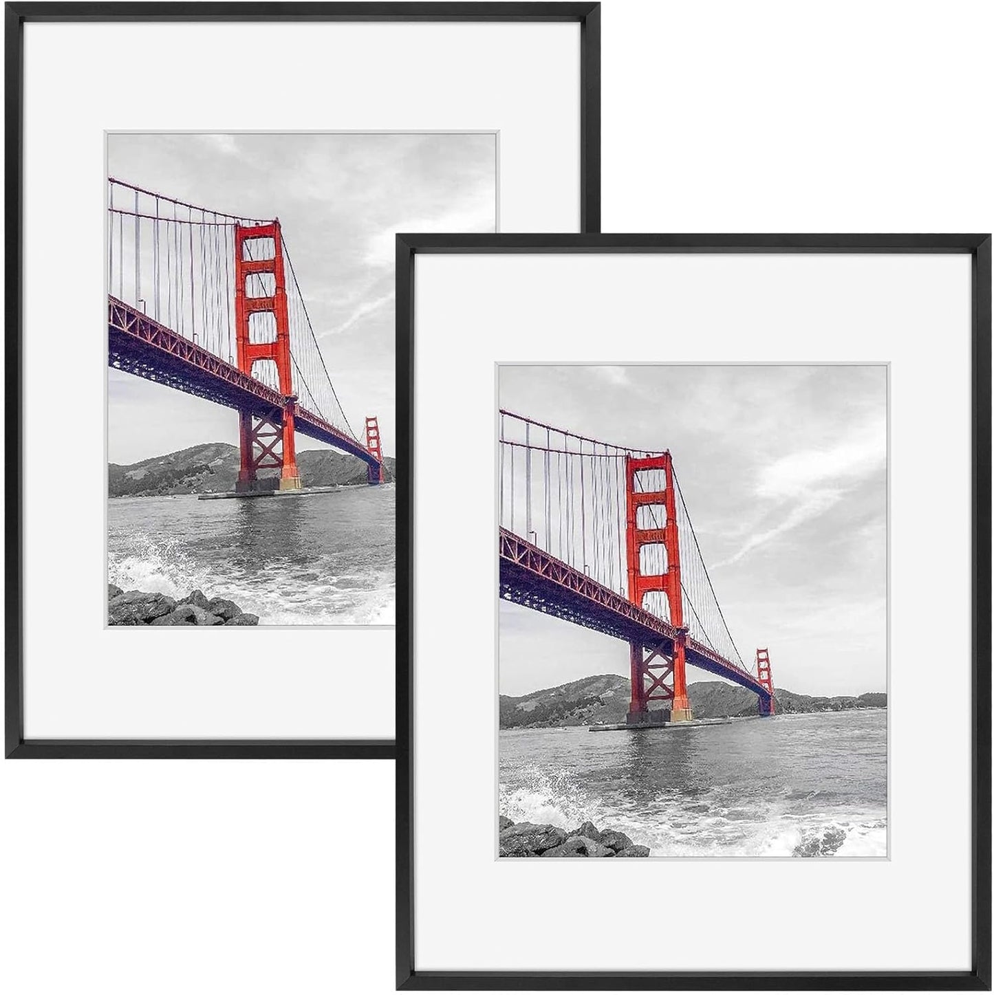 Frametory 11x14 Metal Picture Frame with Mat for 8x10 Photos