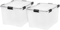 WeatherPro 74 Qt Storage Bins with Lids - Tight Seal, Stackable