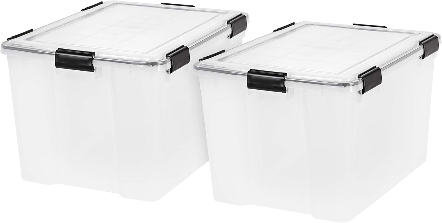 IRIS USA WeatherPro 74 Qt Storage Bins for Safe Organization