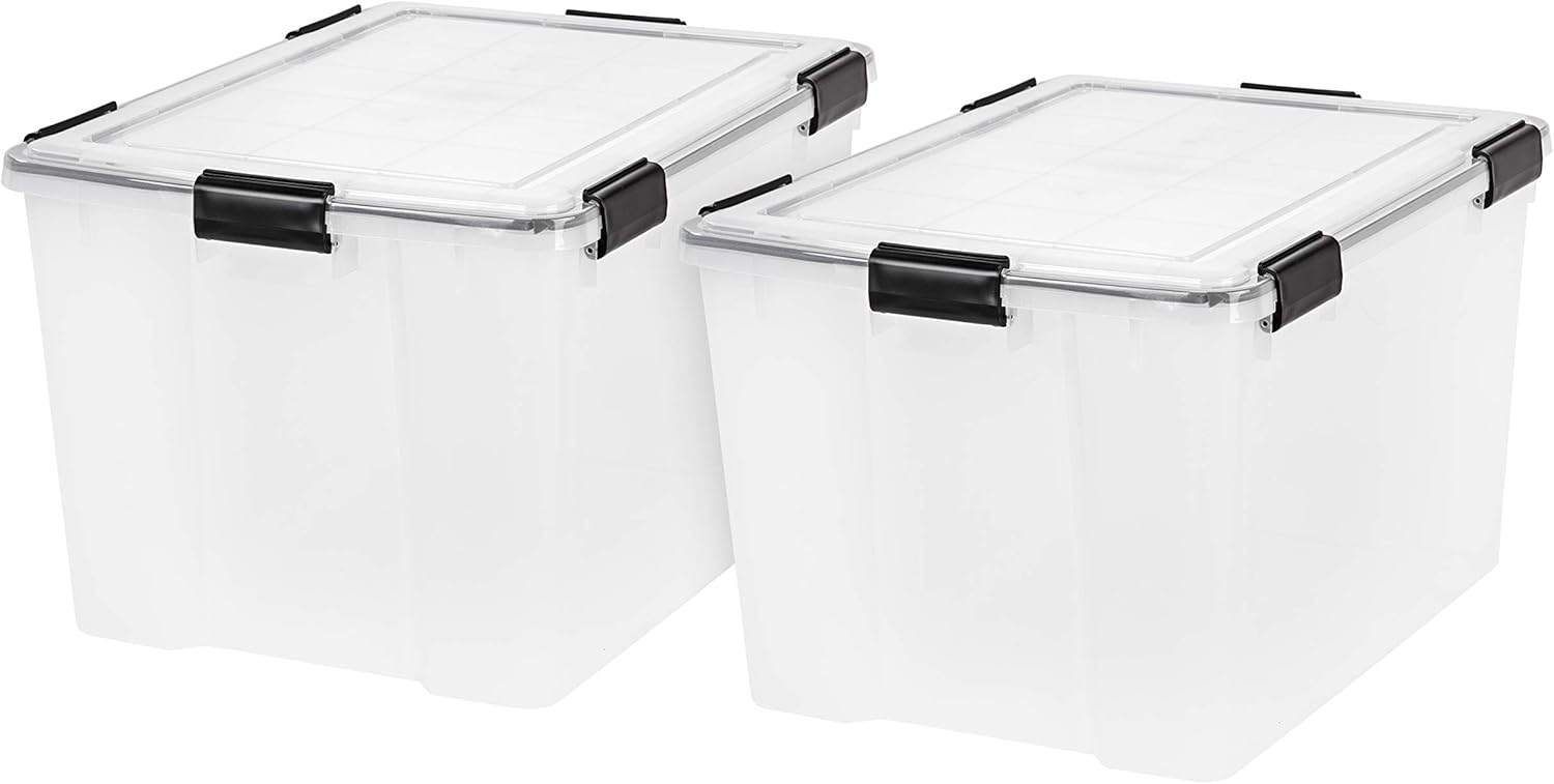 IRIS USA WeatherPro 74 Qt Storage Bins for Safe Organization
