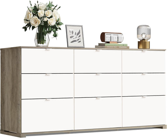 WLIVE 9 Drawer Dresser for Bedroom and Living Room Storage