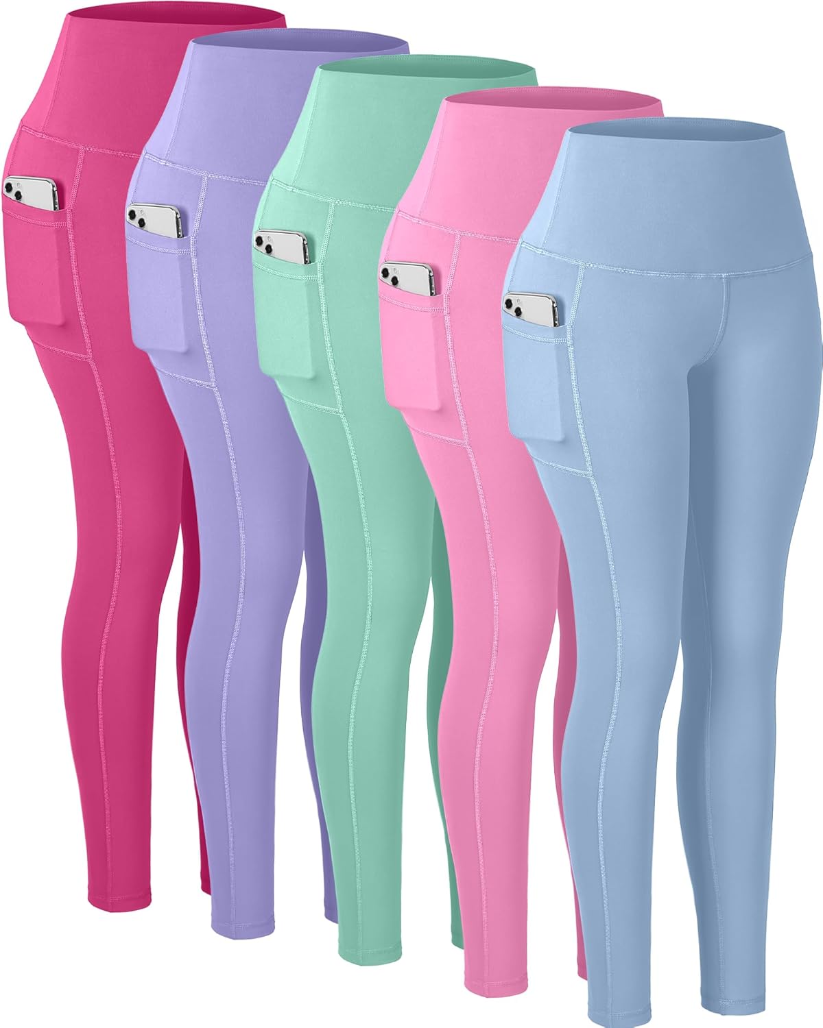 CHRLEISURE High Waisted Leggings with Pockets for Women