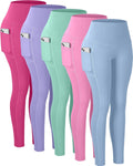 CHRLEISURE Leggings with Pockets for Women - High Waist Tummy