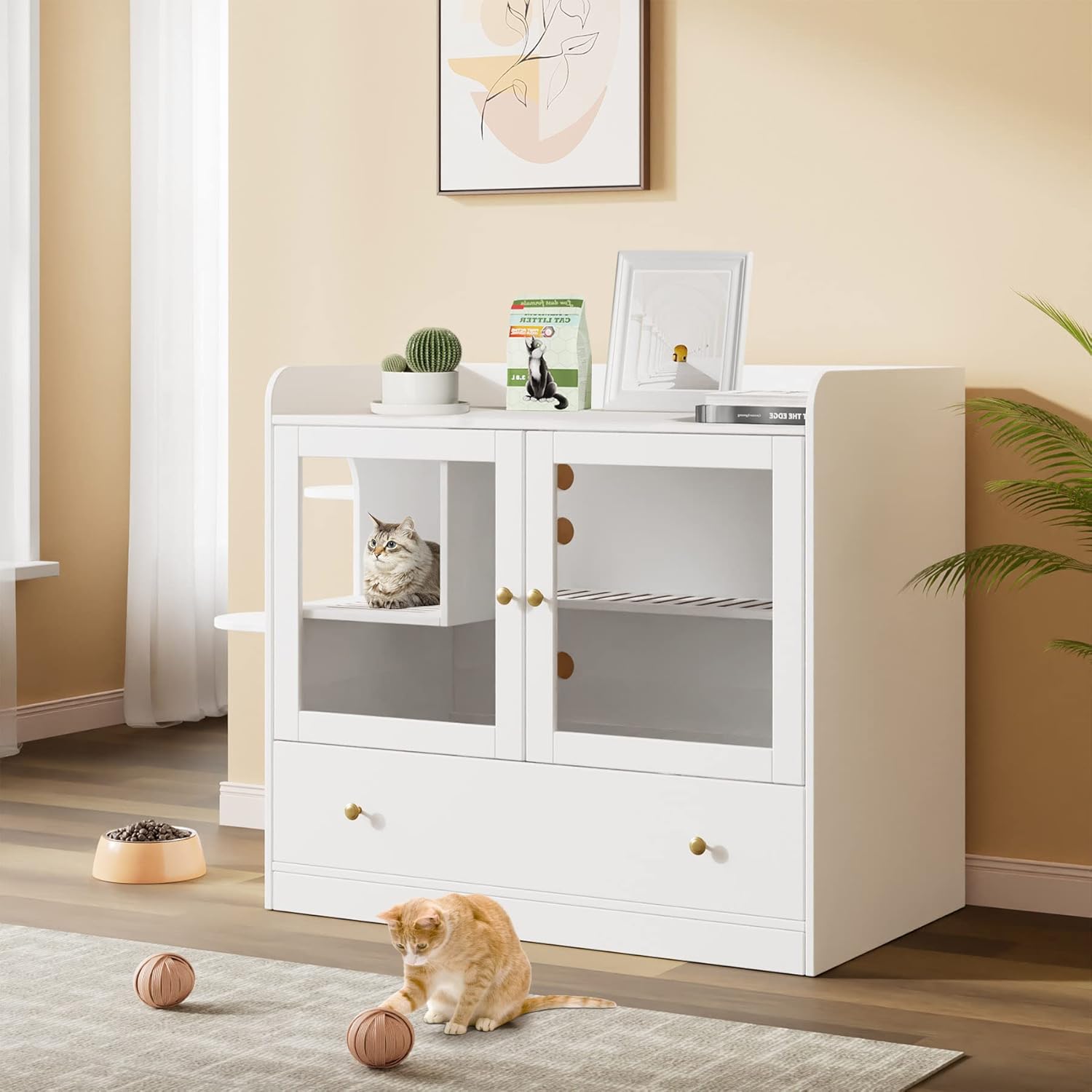 Extra Large Cat Litter Box Enclosure Furniture for Cats
