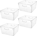 Extra Large Clear Plastic Storage Bins for Kitchen and Pantry