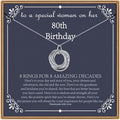IEFLIFE 80th Birthday Necklace for Women - Sterling Silver Gift