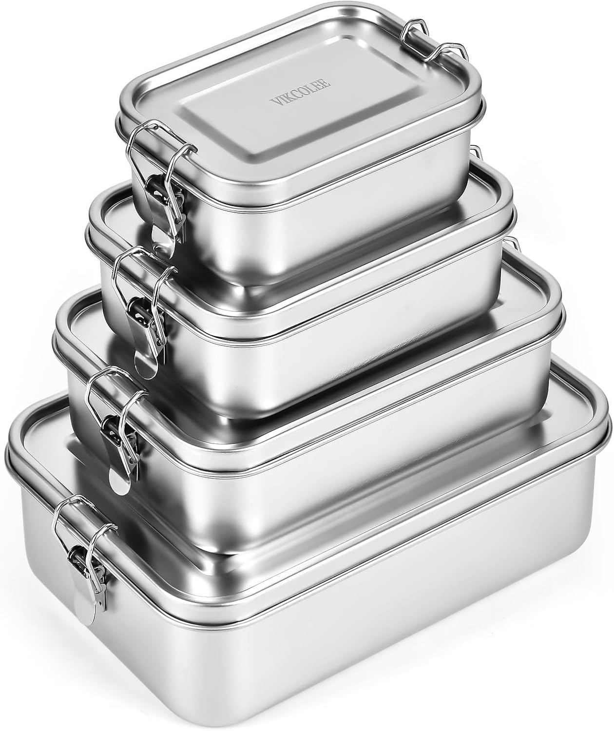 4 PCS Stainless Steel Bento Box Set for Home and Work Meals