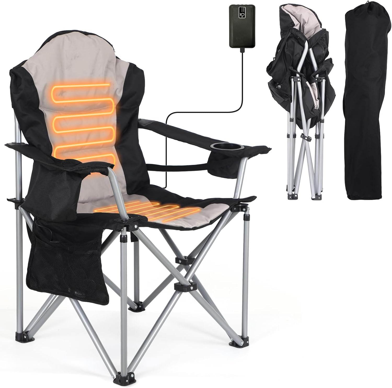 Portable Heated Camping Chair - 3 Heating Levels