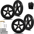 8 Inch Solid Replacement Wheels - Durable PU Tires for Mobility Aids