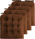 ELFJOY 4 Pack Chair Cushions 16 x 16 in - Tufted Square Seat Pads