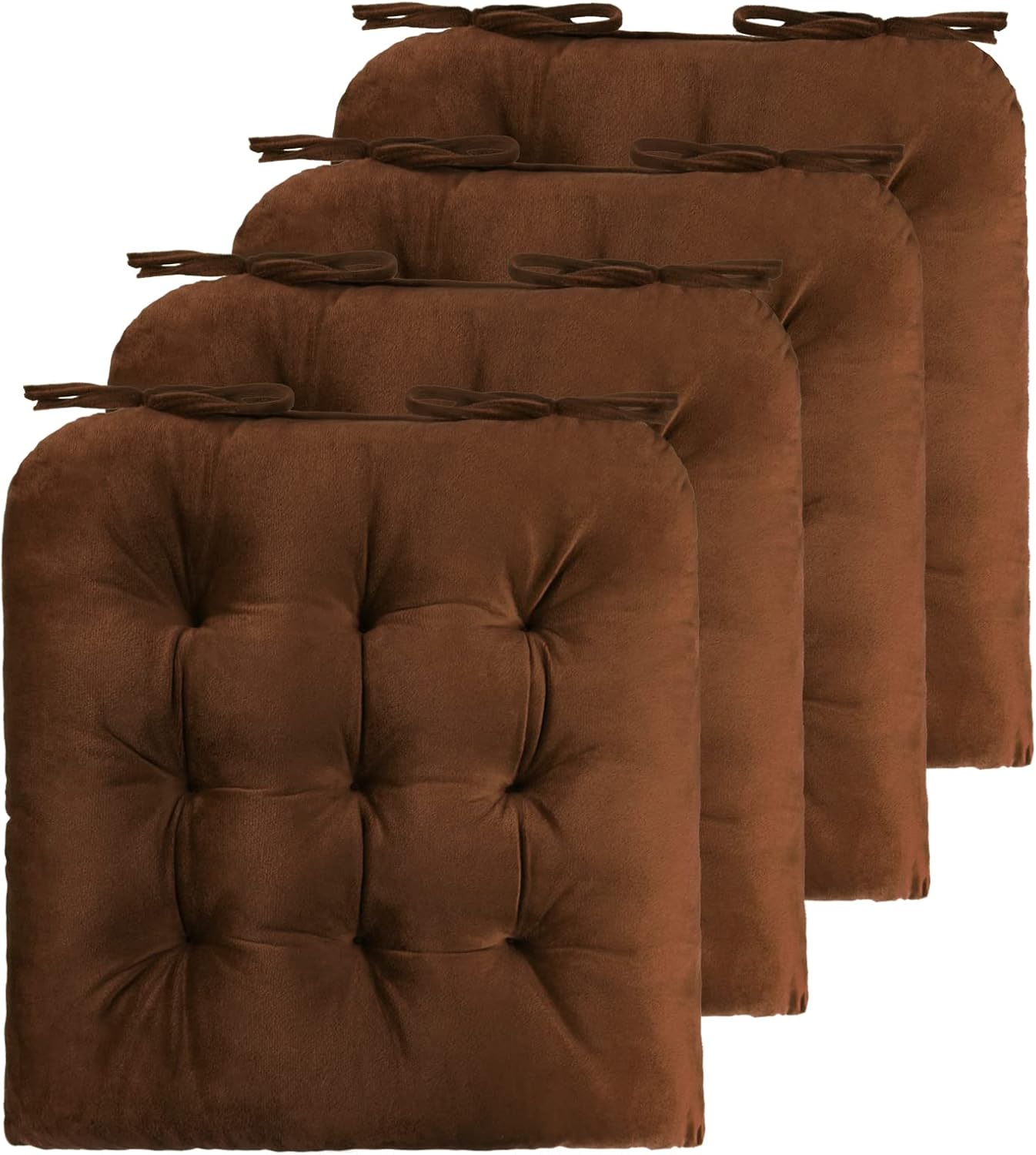 ELFJOY Chair Cushions for Dining Chairs - Tufted Square Seat Pads