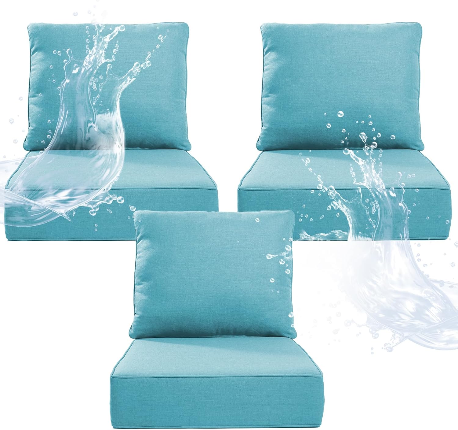 6 Inch Thicker Outdoor Chair Cushion Set for Ultimate Comfort