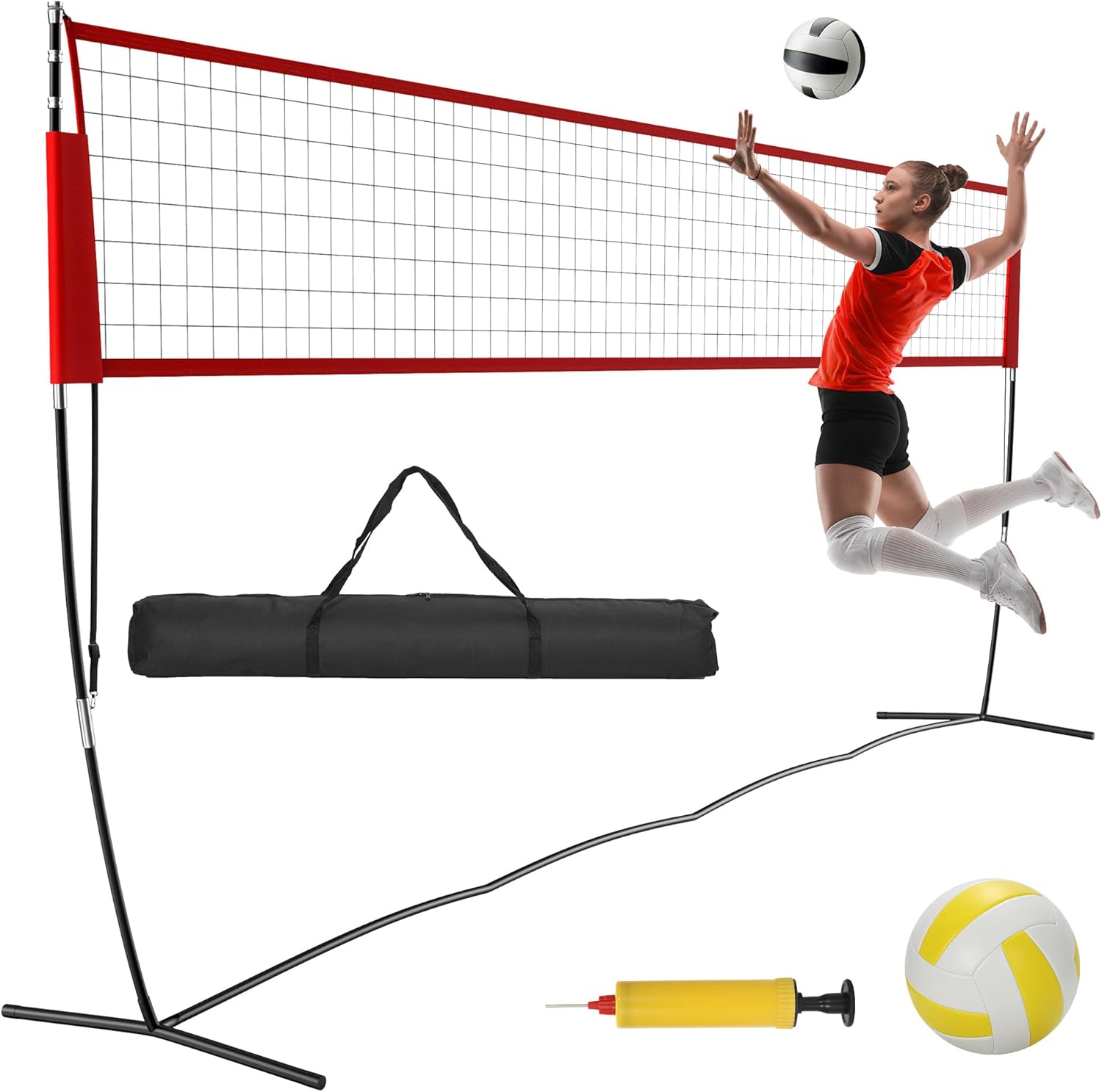 Volleyball Training Net for Practice Anywhere, Adjustable Height