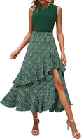 Dokotoo Women's 2025 Sleeveless Boho Floral Summer Dress