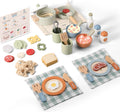 Wooden Play Cooking Set Pretend Play Kitchen Accessories - Colorful