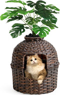 Cat Litter Box Plant Furniture Enclosure Brown - Rattan Planter