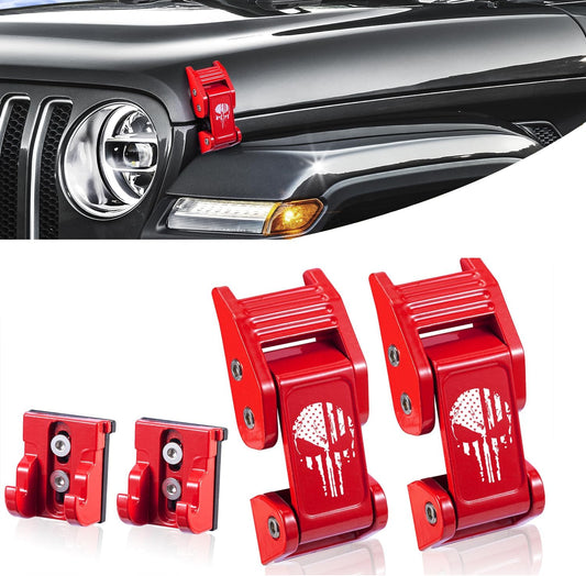 Aluminum Hood Latches Catch Kit for Jeep Wrangler & Gladiator