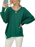 Casual Oversized V Neck Ribbed Knit Pullover Sweater - Comfortable