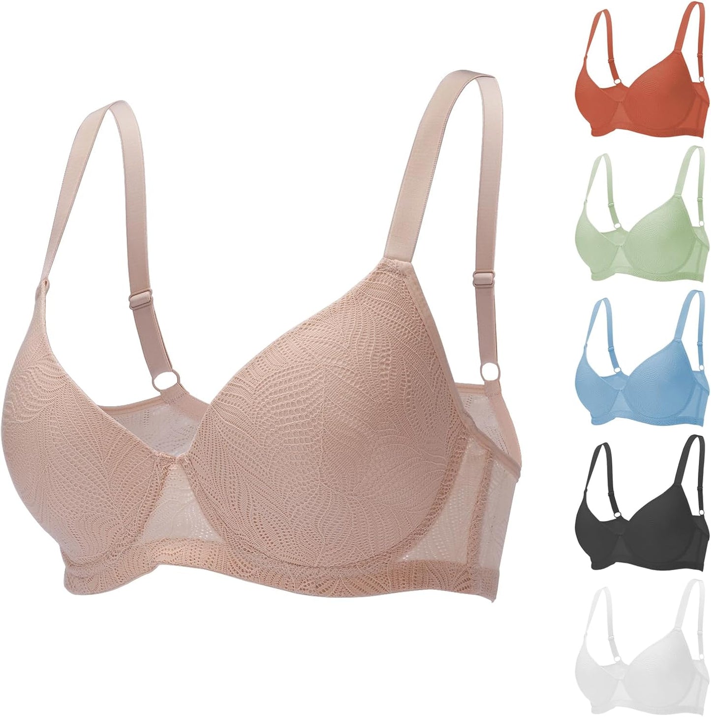 Comfortable Everyday Bras for Women - 6pcs Pack Push Up Bra
