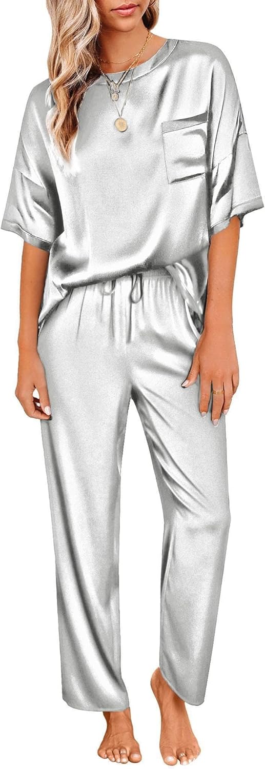 Ekouaer Womens Satin Silky Pajama Set for Ultimate Comfort