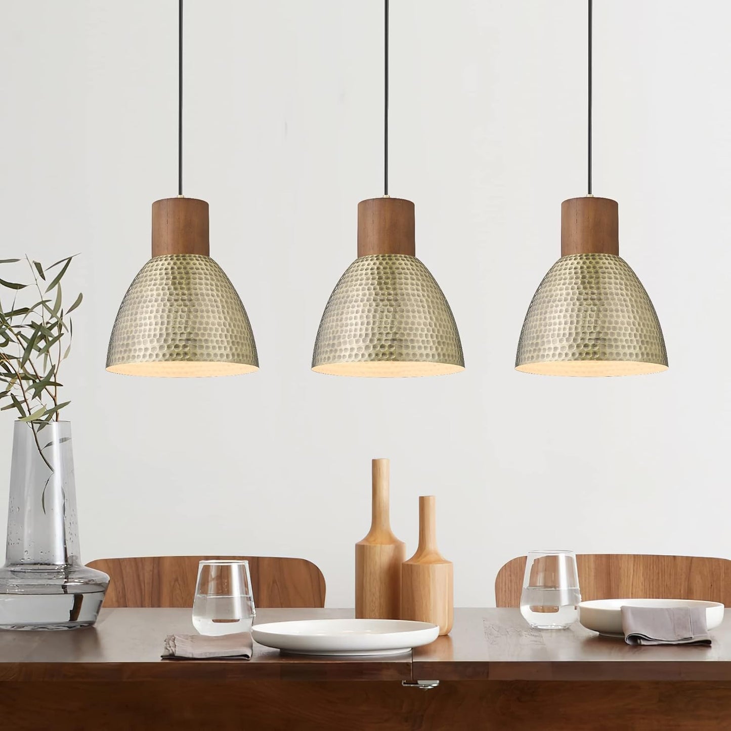 ELYONA Hammered Pendant Lights for Kitchen Island and Dining Room