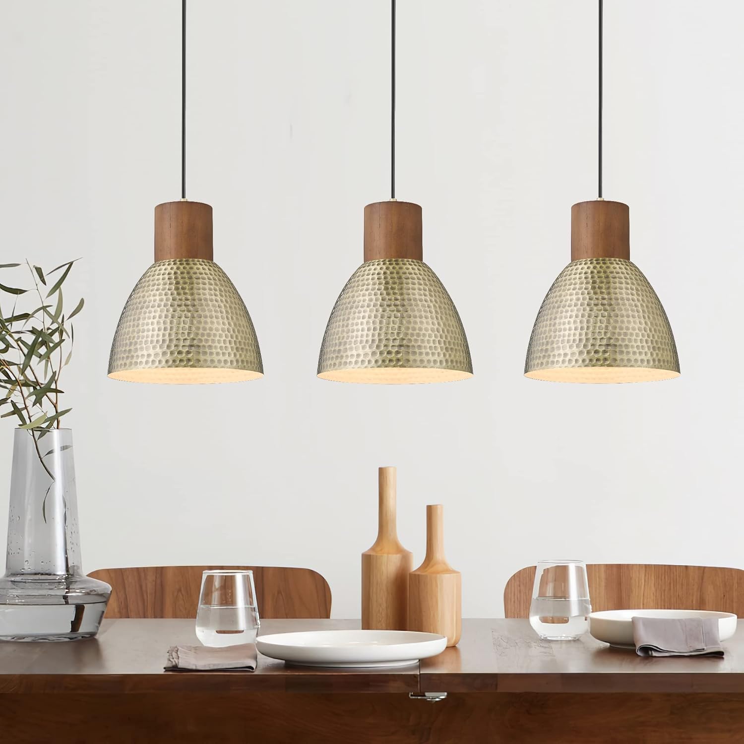 ELYONA Hammered Pendant Lights for Kitchen Island and Dining Room