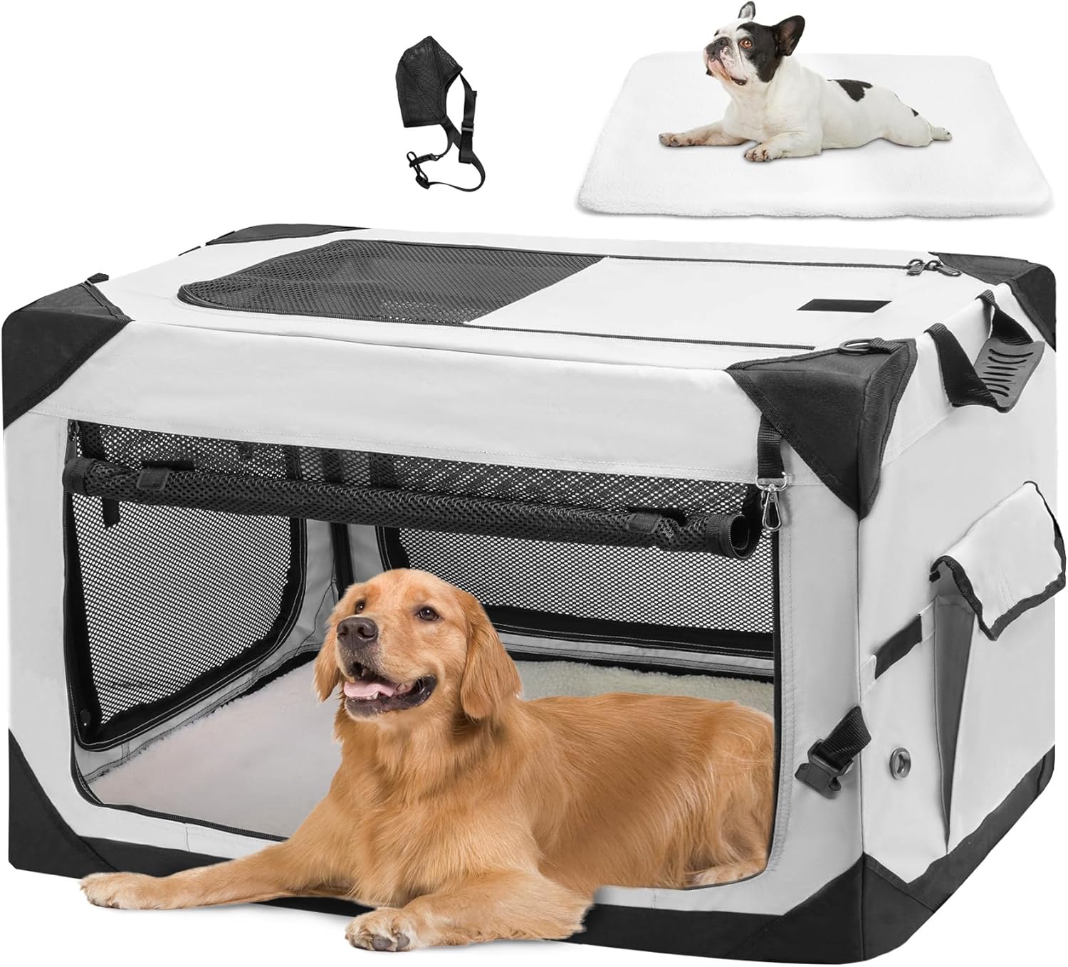 42 Soft Collapsible Dog Crate for Extra Large Dogs Travel Use