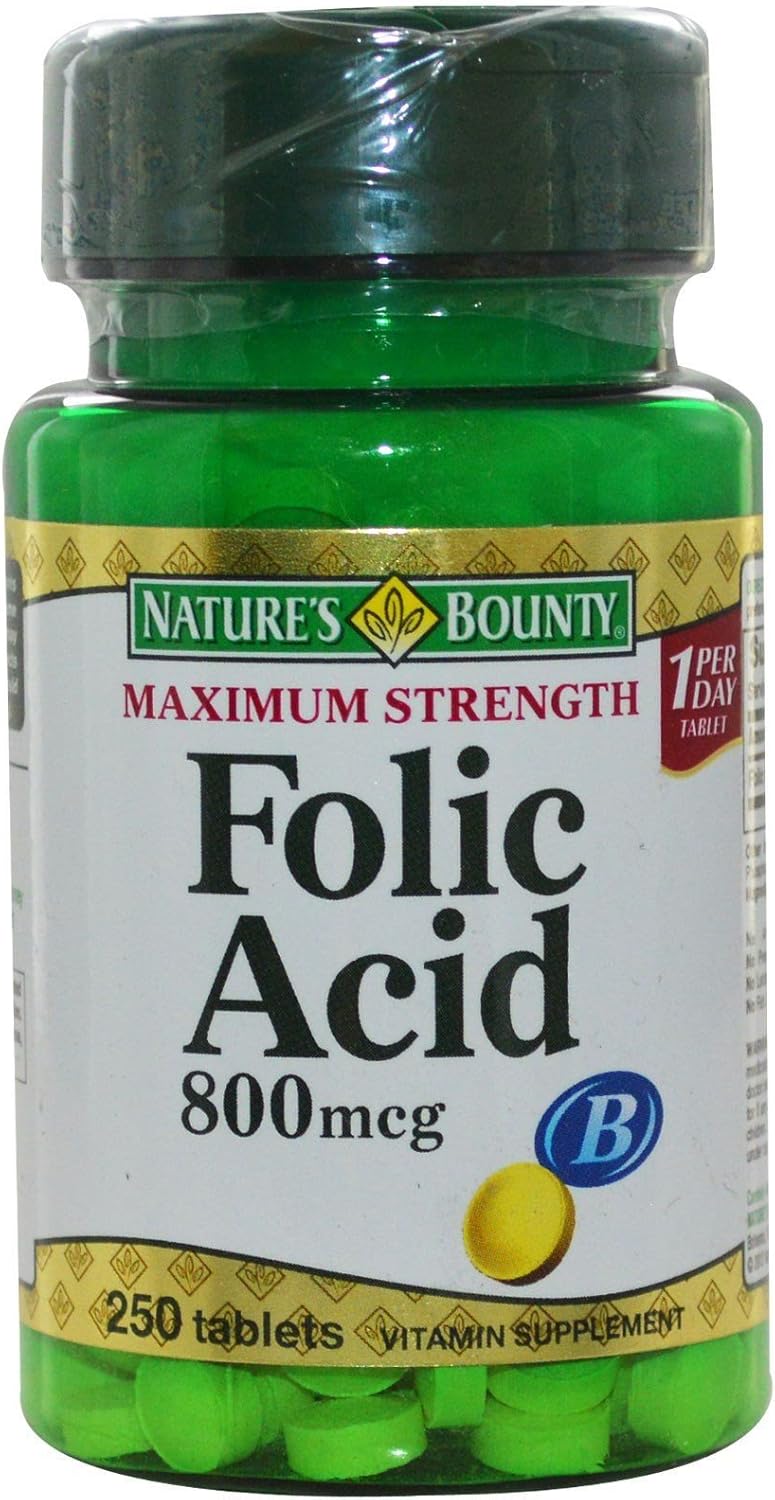 Nature's Bounty Folic Acid 800 mcg Tablets for Maximum Health