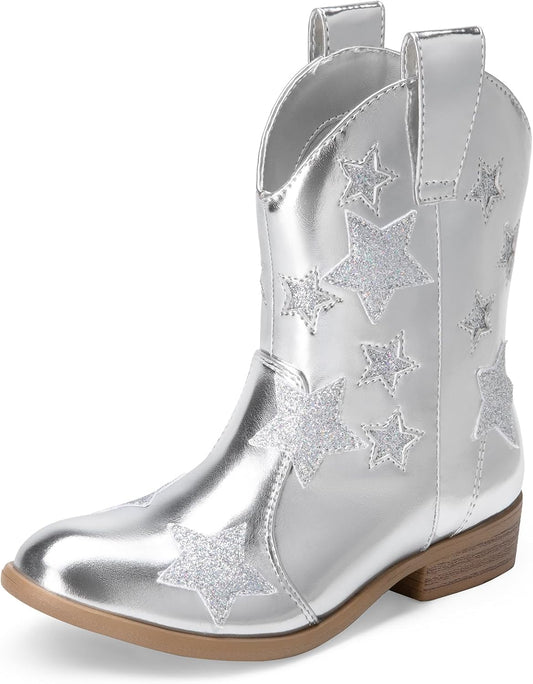 DREAM PAIRS Girls Cowgirl Boots for Sparkly Western Fun