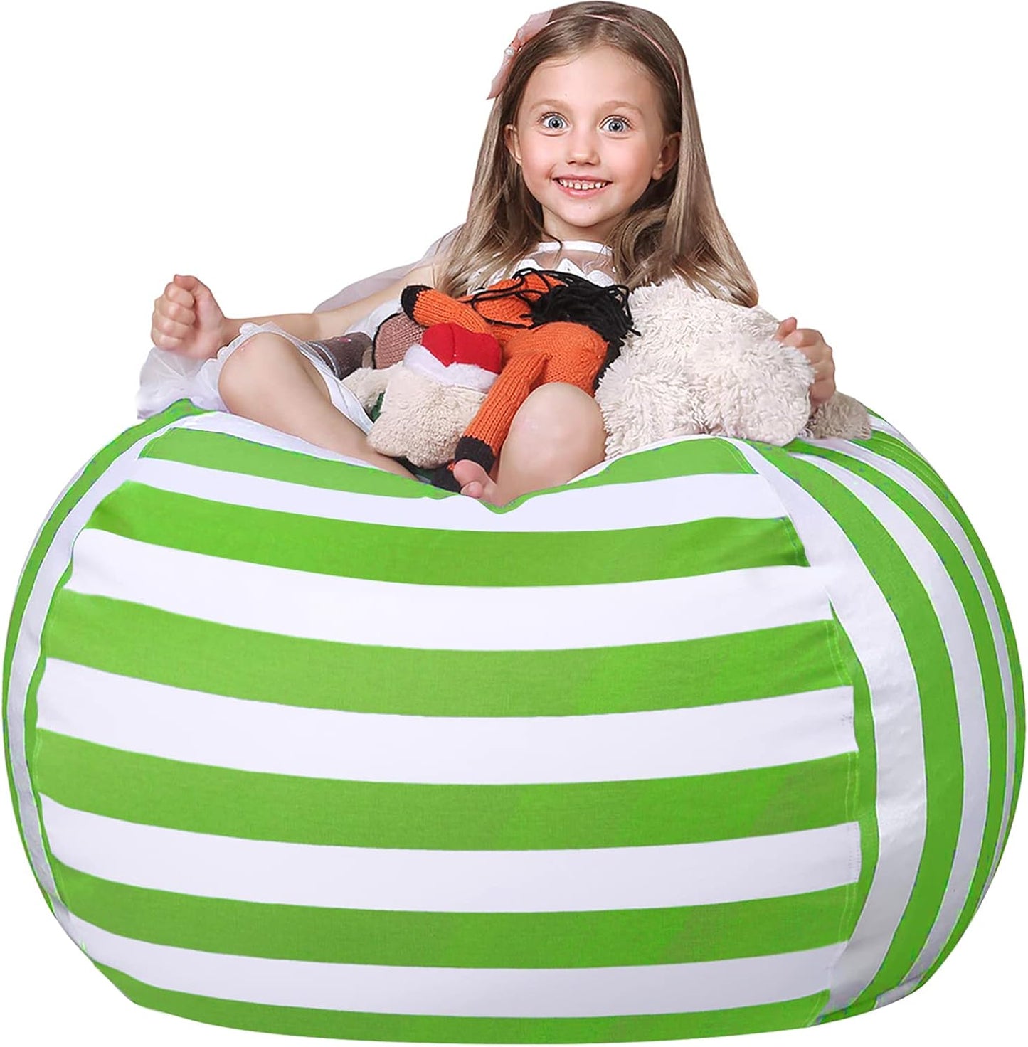 WEKAPO Stuffed Animal Storage Bean Bag Chair Cover for Kids