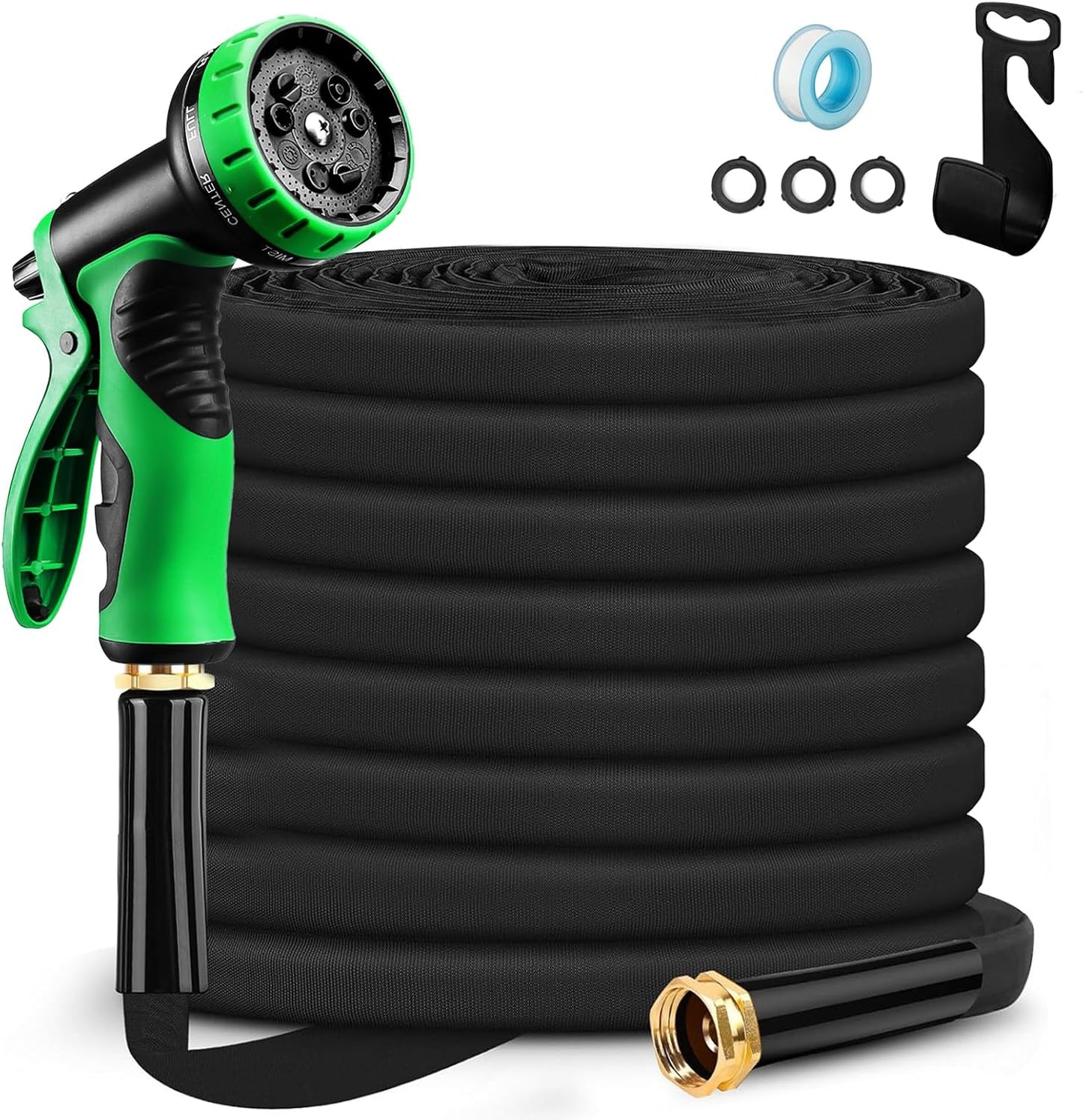 Delxo Garden Hose with Nozzle, 50 FT Lightweight Water Hose