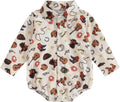 Western Baby Boy Cowboy Shirt Romper Onesie - Cute Gentleman Outfit