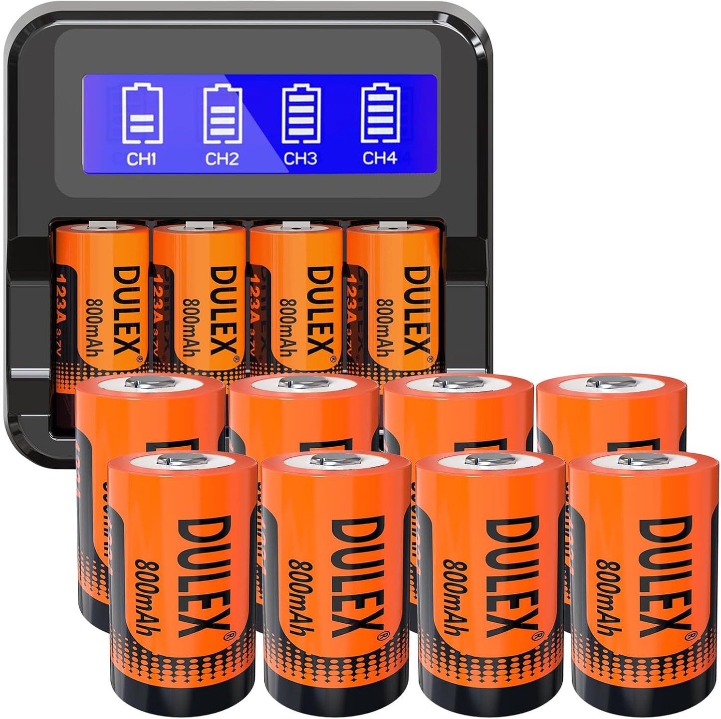 DULEX 12-Pack Rechargeable CR123A Batteries for Arlo Cameras