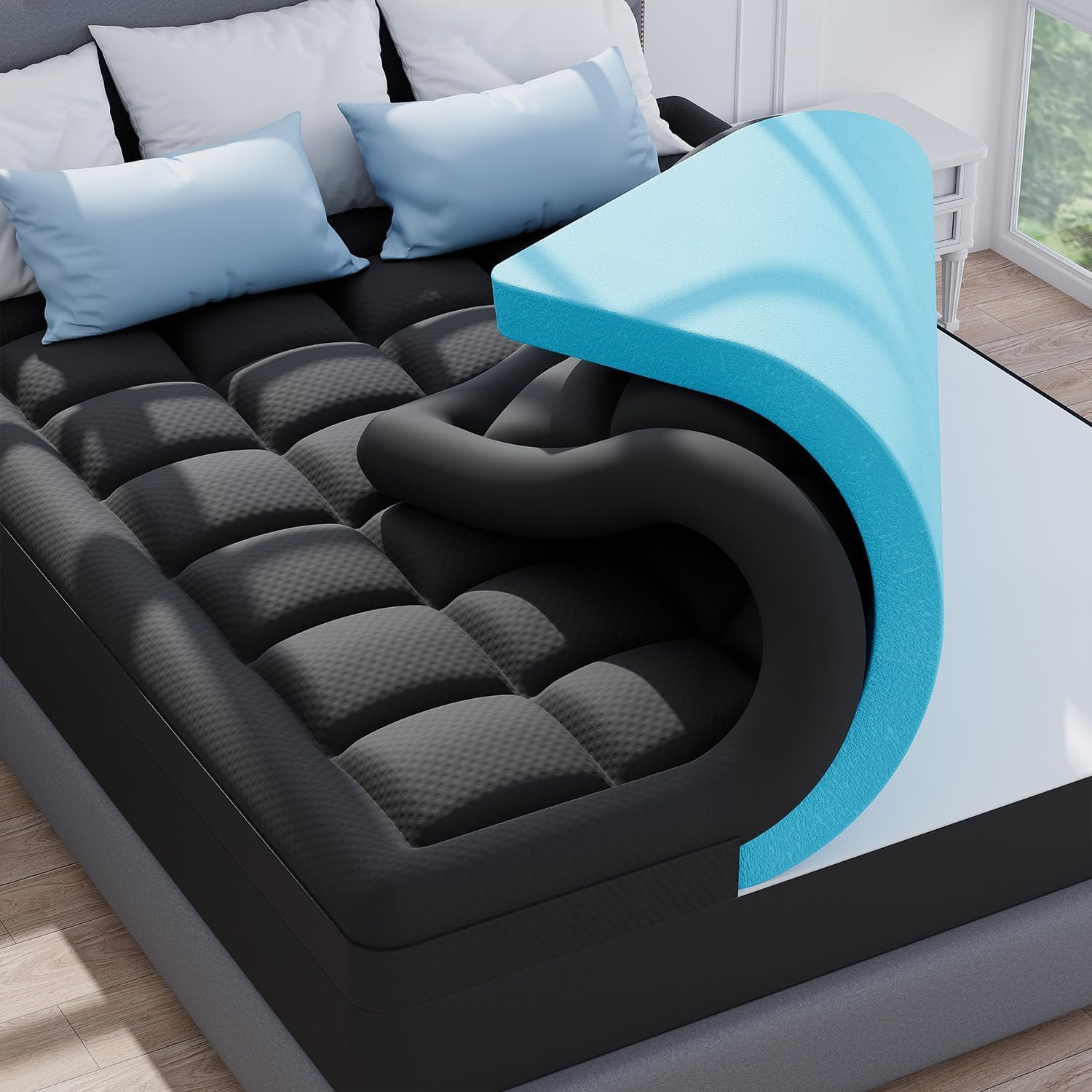 3 Inch Dual Layer Memory Foam Mattress Topper for Cal King