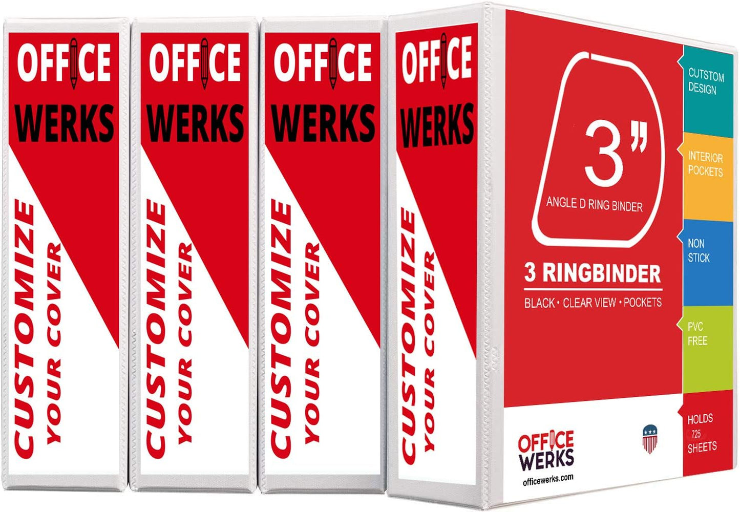 3 Inch Angle D-Ring Binders for Organizing Important Papers
