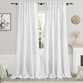 Nanspring Extra Long White Curtain Panels for Modern Farmhouse Decor