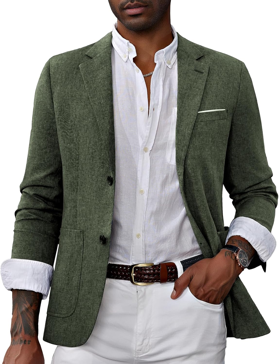 Mens Casual Sport Coat Blazer Lightweight Business Jacket