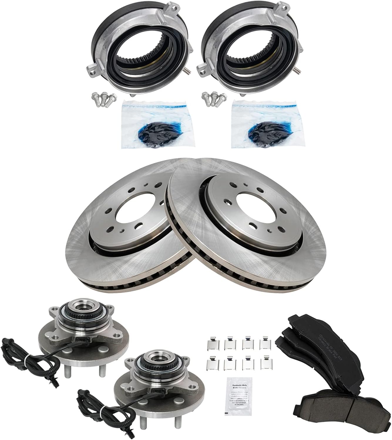 TRQ Front Brake Pad & Rotor Kit for 2015-2017 Ford F-150