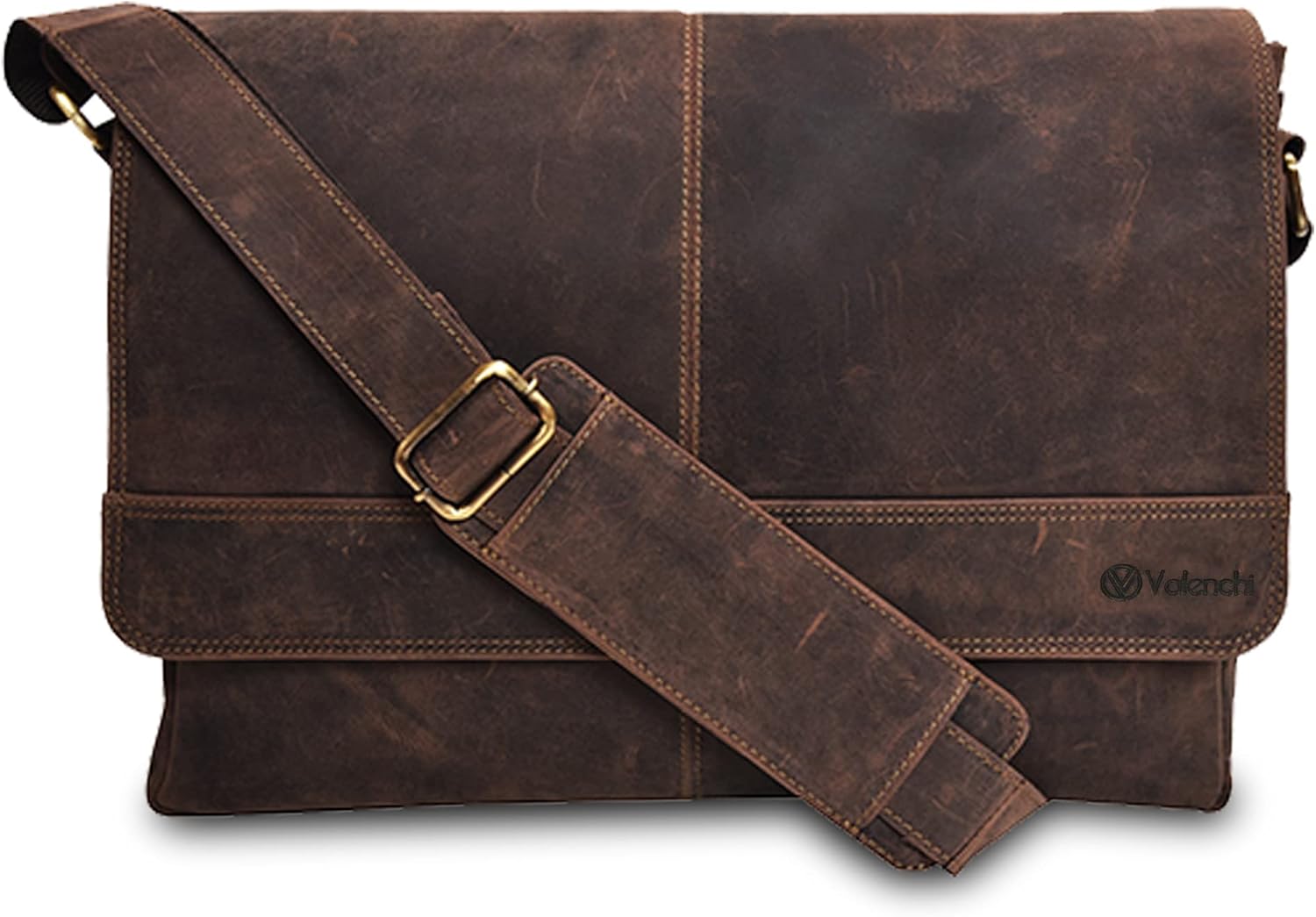Stylish Leather Messenger Bag for Men and Women - 14 in Laptop