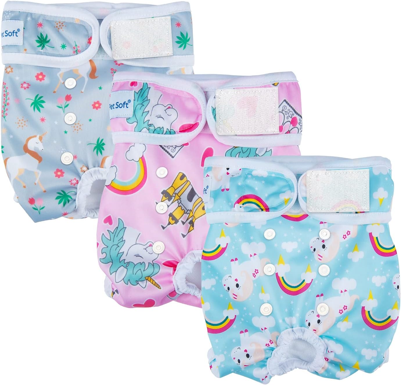 Washable Dog Diapers for Heat Relief (3-Pack)